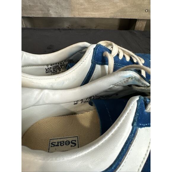 Vintage Pony Racer Trademark Blue Suede Chevron Track Shoes Sears Size 6 - Picture 10 of 11